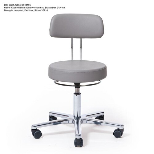 Arbeitsstuhl mit großer Rückenlehne Höhenverstellung 46 - 58 cm mit Ringauslösung, ohne Fußring(Strecke) Produktbild Front View L