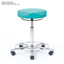 Arbeitshocker, Höhenverstellung 54-73 cm mit Ringauslösung, mit Fußring, anatomisch geformte Sitzkante(Strecke) Produktbild