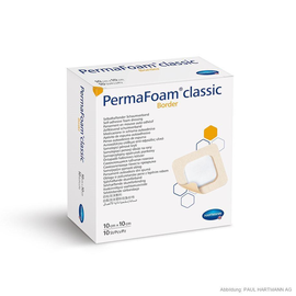 PermaFoam Classic Border Schaumverband steril 10x10 cm (10 Stck.) (PACK=10 STÜCK) Produktbild