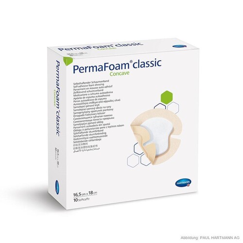 PermaFoam Classic concave Schaumverband steril 16,5x18cm (10 Stck) (PACK=10 STÜCK) Produktbild