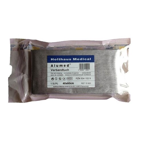 Alumed Verbandtuch mittel steril aluminiumbeschichtet 60 x 80 cm Produktbild Front View L