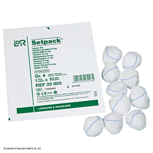 Setpack Tupfer RK steril Gr. 3 pflaumengroß (10 Stck.) (PACK=10 STÜCK) Produktbild Front View L