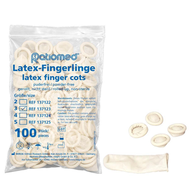 Fingerlinge ratiomed Latex M Gr. 3 (100 Stck.) (BTL=100 STÜCK) Produktbild