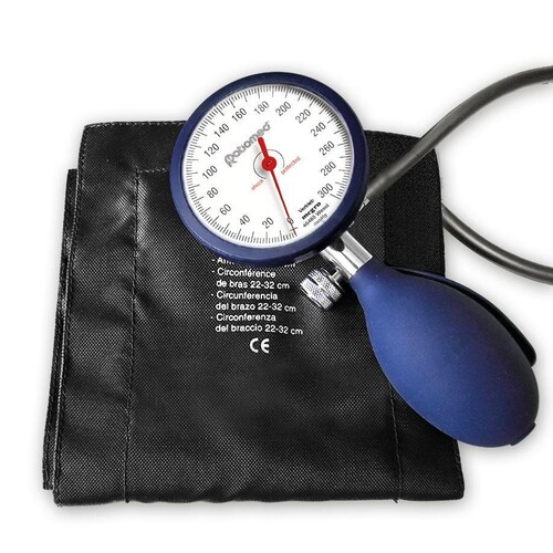 Blutdruckmessgerät ratiomed 1-Schlauch mit Klettenmanschette abw. und Etui Produktbild Front View L