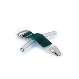 Universal-Schlauchhalter ratiomed OP-FIX mit Clip grün/weiß, 9,5x2,5 cm (25 Stck) mit Ring als Aufhänger (PACK=25 STÜCK) Produktbild