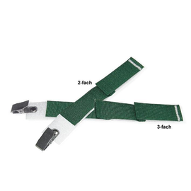 Universal-Schlauchhalter ratiomed OP-FIX mit Clip 2fach 14,5x2,5 cm (20 Stck) grün/weiß, mit 2 Kammern (PACK=20 STÜCK) Produktbild