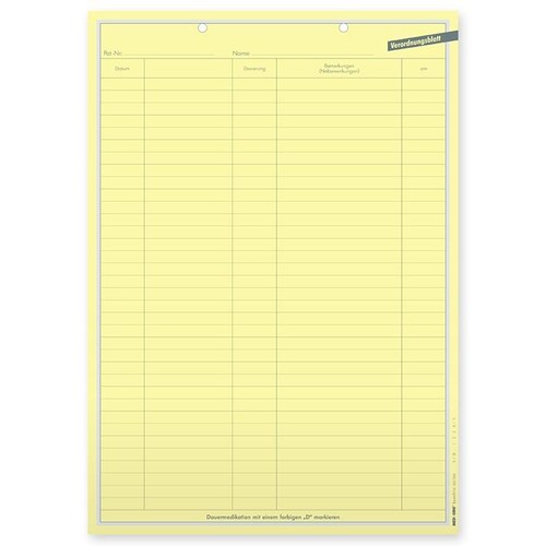 Verordnungsbogen DIN A4 für alle Fachgruppen (500 Stck.) (PACK=500 STÜCK) Produktbild Front View L