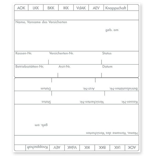 Adressfeldaufkleber eGK (1000 Stck.) Produktbild Front View L
