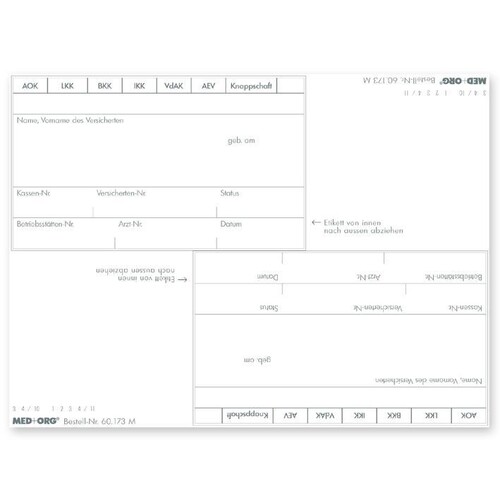 Adressfeldaufkleber eGK (100 Stck.) Produktbild Front View L