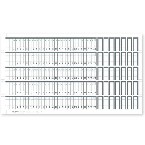 Alphabetleistenaufkleber MEGAnorm DIN A4 aus unzerreißbarer PP-Folie (100 Stck.) (PACK=100 STÜCK) Produktbild Front View L