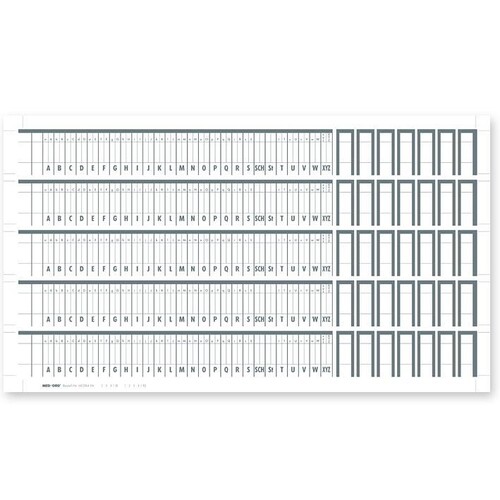 Alphabetleistenaufkleber MEGAnorm DIN A4 aus unzerreißbarer PP-Folie (100 Stck.) (PACK=100 STÜCK) Produktbild Front View L