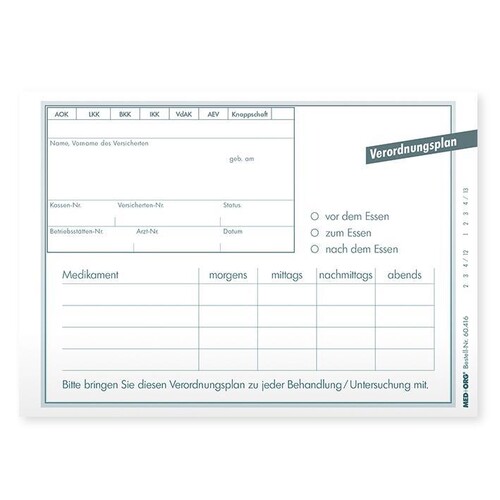 Verordnungspläne A6 quer (500 Stck.) Produktbild Front View L