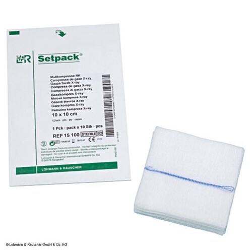 Setpack Mullkompressen RK steril 12-fach 10 x 10 cm (10 Stck.) (PACK=10 STÜCK) Produktbild Front View L