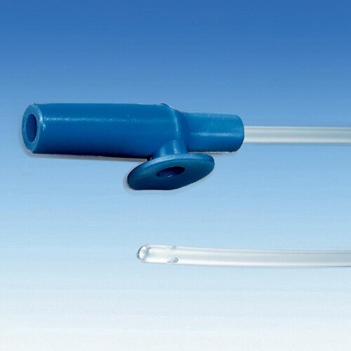 Einmal-Absaugkatheter Ch. 8 blau, für Tracheostomietuben Produktbild Front View L