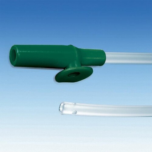 Einmal-Absaugkatheter Ch. 14 grün, für Tracheostomietuben Produktbild Front View L