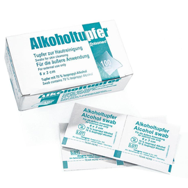 Alkoholtupfer ratiomed 6 x 3 cm (100 Stck.) (PACK=100 STÜCK) Produktbild