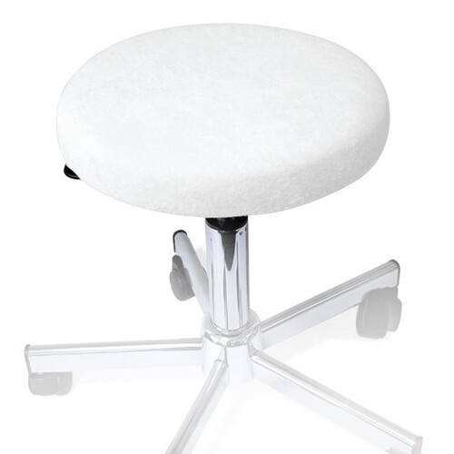 Hockerbezug Frottee weiß für Hocker 40 bis 45 cm Ø Produktbild Front View L