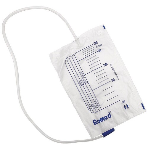 Urinbeutel 2,0 Ltr. mit Rücklaufstop Produktbild Front View L