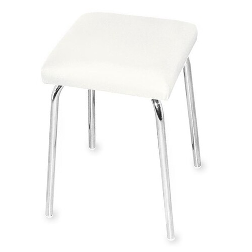 Stapelhocker ratiomed mit viereckigem Polstersitz weiß Produktbild Front View L