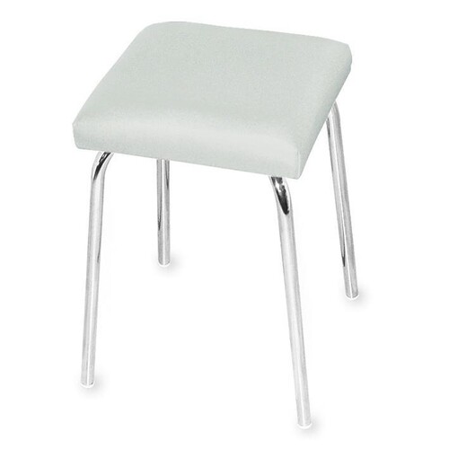 Stapelhocker ratiomed mit viereckigem Polstersitz lichtgrau Produktbild Front View L