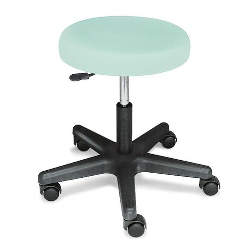 Rollhocker ratiomed pastelmint, mit schwarzem Kunststofffußkreuz Polster 70 mm Produktbild Front View L