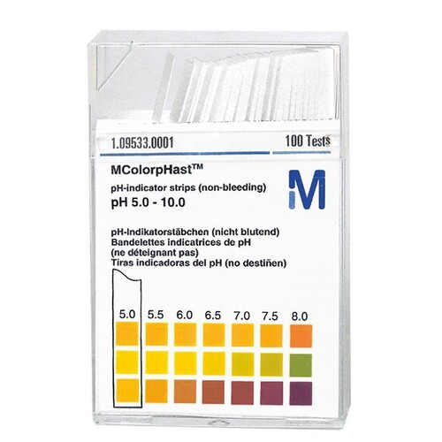 pH-Indikatorstäbchen nicht blutend pH 5-10 Neutralit (1x100 T.) Produktbild Front View L