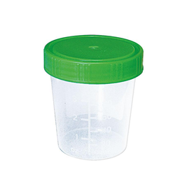 Urinbecher 100/125 ml mit Schraubdeckel grün Produktbild