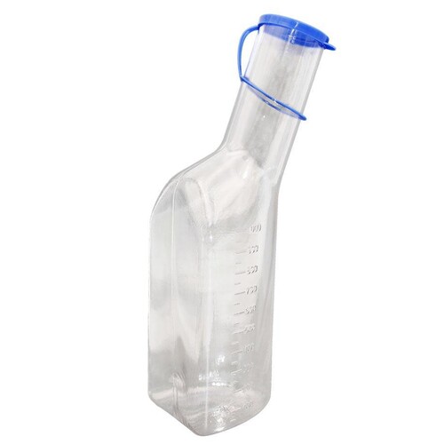 Urinflasche für Männer, eckig, langer Hals (Polycarbonat) Produktbild Front View L