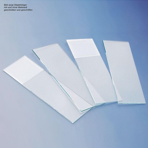 Objektträger m. doppelseitigem Mattrand geschliffen 45° (50 Stck.) (PACK=50 STÜCK) Produktbild Front View L