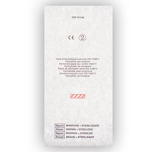 Containerfilter 11,8 x 23,5 cm, mit Dampf-Indikator spitze Ecken (200 Stck.) (PACK=200 STÜCK) Produktbild Front View L