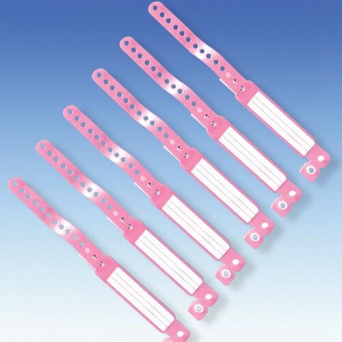 Namensbänder Kinder/Säuglinge Standard, rosa (250 Stck.) (PACK=250 STÜCK) Produktbild Front View L