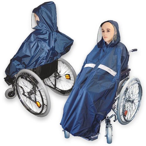 Regencape marineblau für Erwachsene Universalgröße, ohne Arm Produktbild Front View L