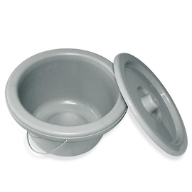 Toiletteneimer kpl. mit Deckel und Bügel grau, stabile Form Produktbild