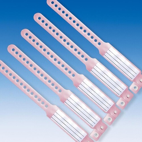 Namensbänder Kinder/Säuglinge Original Veri Color, rosa (250 Stck.) (PACK=250 STÜCK) Produktbild Front View L