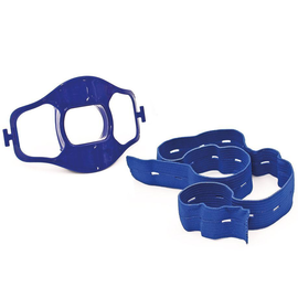 Einmal-Beißringe Ø 20 mm blau, unsteril mit Gewebeband (100 Stck.) (PACK=100 STÜCK) Produktbild