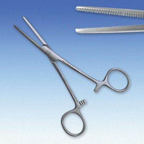 Pean Arterienklemme ratiomed gerade, gerieft, 16 cm Produktbild Front View L