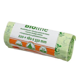 Bioline Bioabfallbeutel 10 Ltr., 220+180 x 550 x 0,02 mm (20 Stck.) (RLL=20 STÜCK) Produktbild