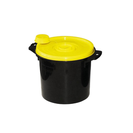 Kanülenabwurfbehälter schwarz 5,0 Ltr., gelber Deckel Produktbild