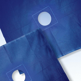 Abdecktuch 40 x 60 cm kornblau 100 % Baumwolle mit Loch Ø 10 cm Produktbild