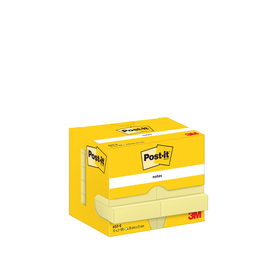 Haftnotizen Post-it Notes 12 Blöcke 38x51mm gelb Papier 3M 653E (PACK=12x 100 BLATT) Produktbild