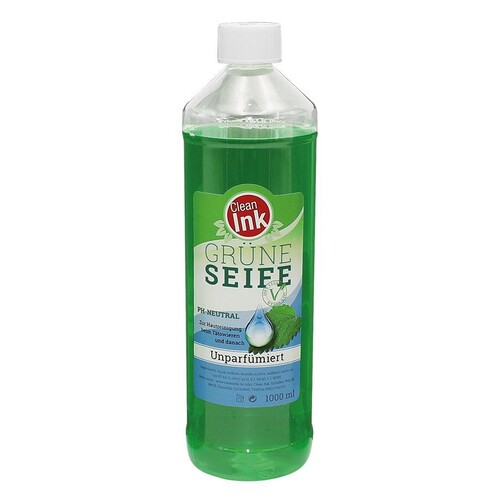 Clean Ink Grüne Seife 1 Ltr. unparfümiert Produktbild Front View L