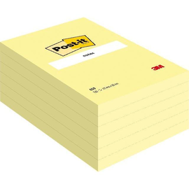 Haftnotizen Post-it Notes 12 Blöcke 76x127mm gelb Papier 3M 655 CY (PACK=12x 100 BLATT) Produktbild