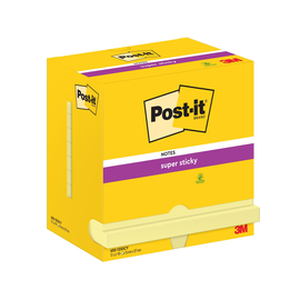 Haftnotizen Post-it Super Sticky Notes 12 Blöcke 76x127mm gelb Papier 3M 655-12SSCY (PACK=12x 90 BLATT) Produktbild