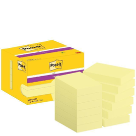 Haftnotizen Post-it Super Sticky Notes 12 Blöcke 48x73mm gelb Papier 3M 656-12SSCY (PACK=12x 90 BLATT) Produktbild