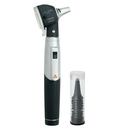 mini 3000 F.O. Otoskop 2,5 V XHL, schwarz, mit Batteriegriff mini 3000 Produktbild Front View L