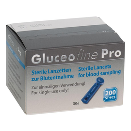 Gluceofine Pro Blutentnahme-Lanzetten steril, 30 G (200 Stck.) (PACK=200 STÜCK) Produktbild