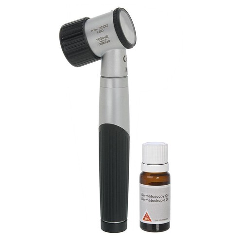 mini 3000 Dermatoskop 2,5 V LED schwarz, mit Batteriegriff mini 3000 Produktbild Front View L