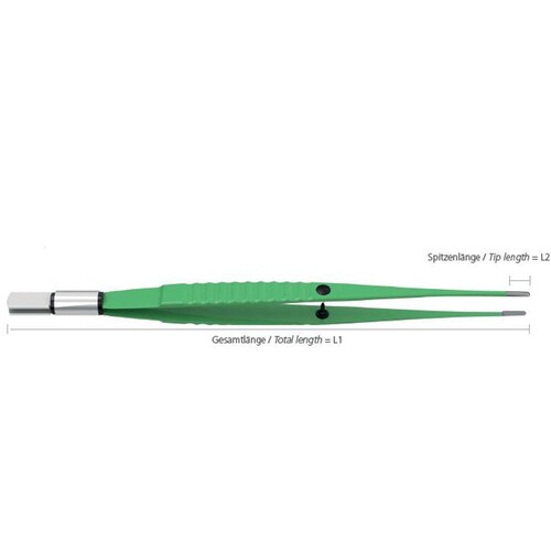 Pinzette bipolar, SiTec, 165 mm, 8 x 1 mm Produktbild Front View L