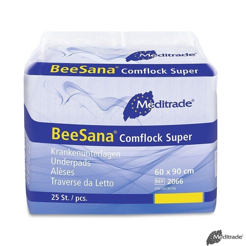 BeeSana Comflock Super Krankenunterlagen 2-lagig, 60 x 90 cm (6 x 25 Stck.) Produktbild Front View L