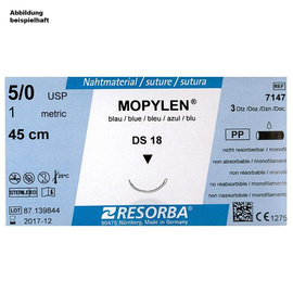 MOPYLEN DS 13 5/0=1 blau monofil, Nahtmaterial Fadenlänge 45 cm (36 Stck.) (PACK=36 STÜCK) Produktbild